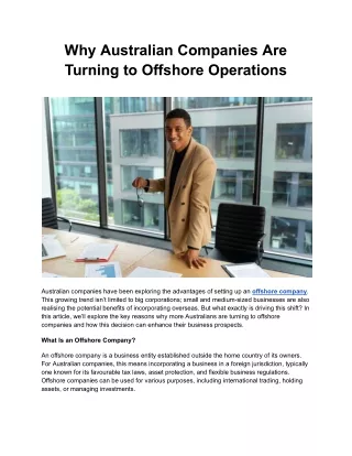 Why Australian Companies Are Turning to Offshore Operations