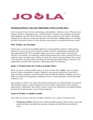 Joola and Trojan