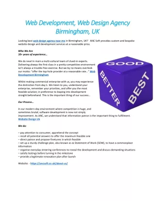 Web Development, Web Design Agency Birmingham, UK