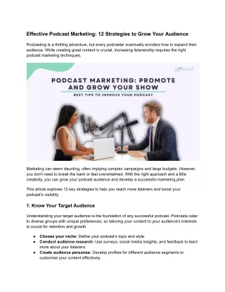 Effective Podcast Marketing_ 12 Strategies to Grow Your Audience