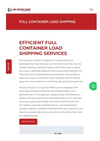 Full Container Load Shipping Nhava Sheva, Navi Mumbai | FCL Logistics