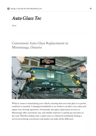 Convenient Auto Glass Replacement in Mississauga, Ontario