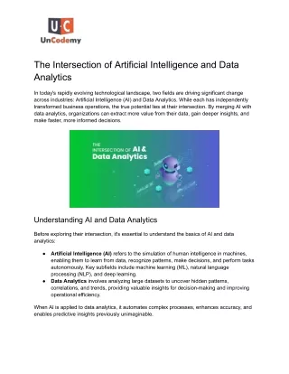The Intersection of Artificial Intelligence and Data Analytics