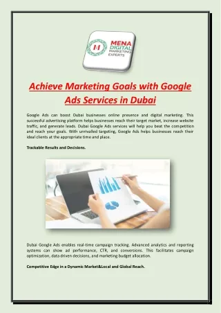 Achieve Marketing Goals with Google Ads Services in Dubai