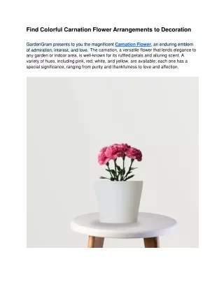 GardenGram_ Find the best Carnation Flower