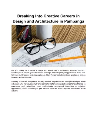 Breaking Into Creative Careers in Design and Architecture in Pampanga