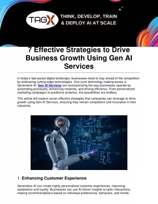 7 Effective Strategies to Drive Business Growth Using Gen AI Services