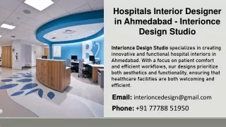 Hospitals Interior Designer in Ahmedabad - Interionce Design Studio