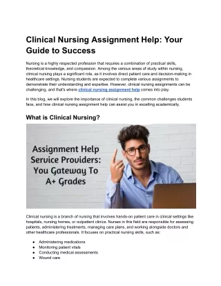 Clinical Nursing Assignment Help_ Your Guide to Success