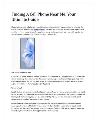 Finding A Cell Phone Near Me: Your Ultimate Guide