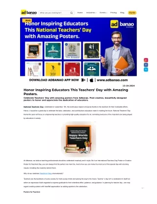 Honor Inspiring Educators This Teachers' Day with Amazing Posters.