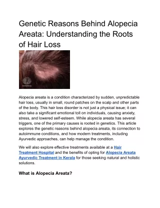 Genetic Reasons Behind Alopecia Areata: Understanding the Roots of Hair Loss