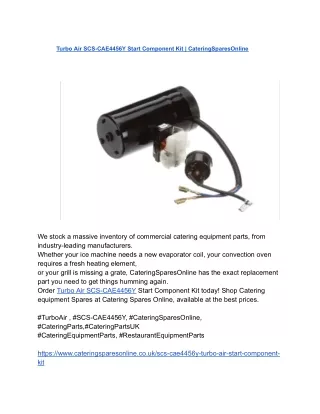 Turbo Air SCS-CAE4456Y Start Component Kit _ CateringSparesOnline