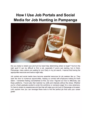 How I Use Job Portals and Social Media for Job Hunting in Pampanga