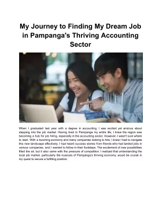 My Journey to Finding My Dream Job in Pampanga's Thriving Accounting Sector
