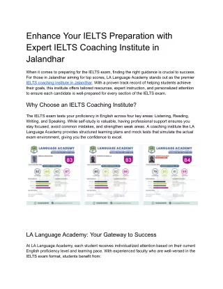 Enhance Your IELTS Preparation with Expert IELTS Coaching Institute in Jalandhar