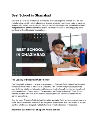 Best School in Ghaziabad