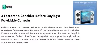 3 Factors to Consider Before Buying a Powkiddy Console