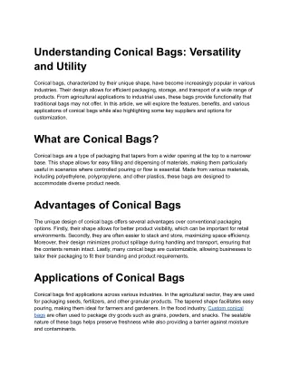 Understanding Conical Bags_ Versatility and Utility