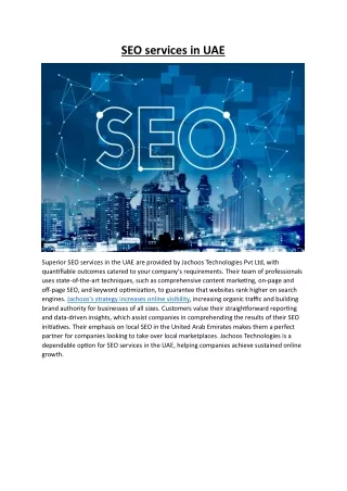 SEO services in UAE