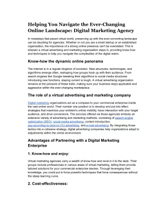 Helping You Navigate the Ever-Changing Online Landscape_ Digital Marketing Agency