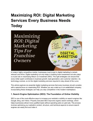 Maximizing ROI_ Digital Marketing Services Every Business Needs Today