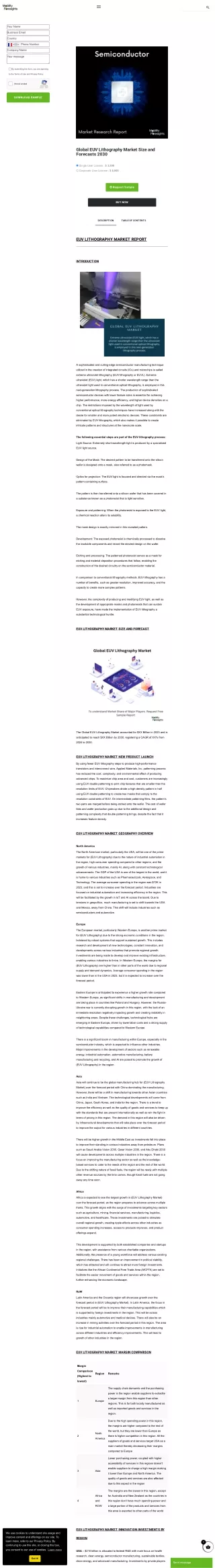 Global EUV Lithography Market Trends 2030