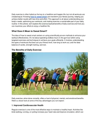 How to Sweat Smart_ Proven Benefits of Daily Exercise