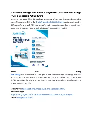 Fruits & Vegetables POS Software