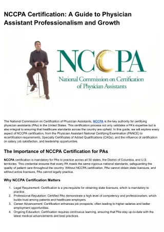 NCCPA Certification_ A Guide to Physician Assistant Professionalism and Growth
