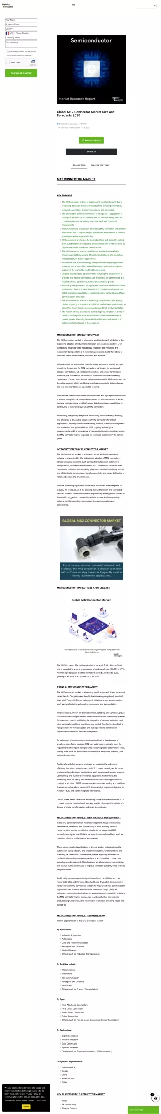 Global M12 Connector Forecasts 2030