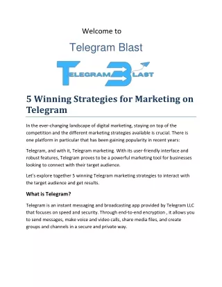 5 Winning Strategies for Marketing on Telegram