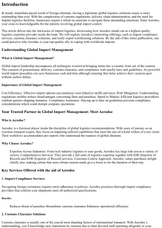 Your Trusted Partner in Global Import Management: Meet Aerodoc