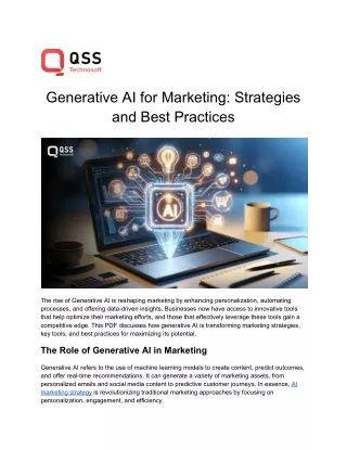 Generative AI for Marketing Strategies and Best Practices