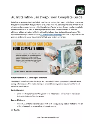 Ductless Mini-Split AC Installation in San Diego