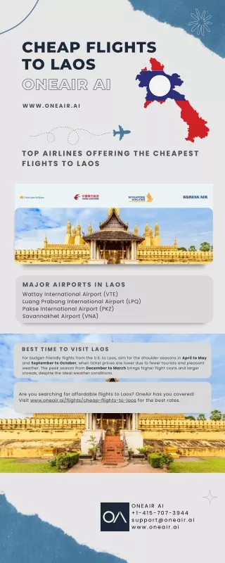 Cheap Flights to Laos - www.oneair.ai