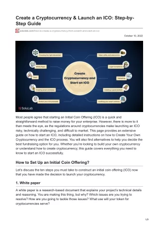Create a Cryptocurrency amp Launch an ICO Step-by-Step Guide