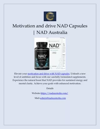 Motivation and drive NAD Capsules