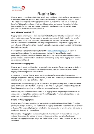 Flagging Tape: What are Flagging Tapes Made Of