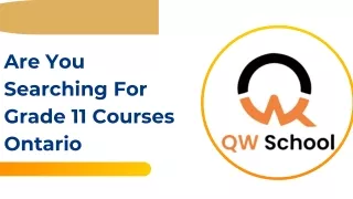 Are You Searching For Grade 11 Courses Ontario