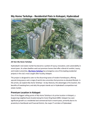 My Home Tarkshya - Residential Flats in Kokapet, Hyderabad