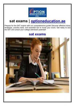 sat exams | optioneducation.ae