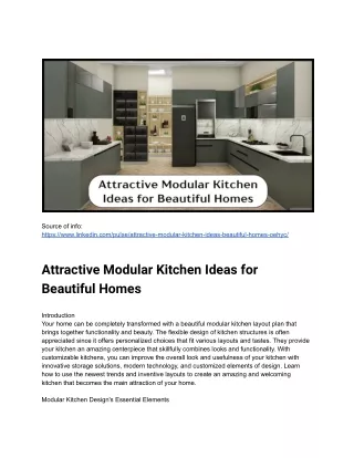 Attractive Modular Kitchen Ideas for Beautiful Homes