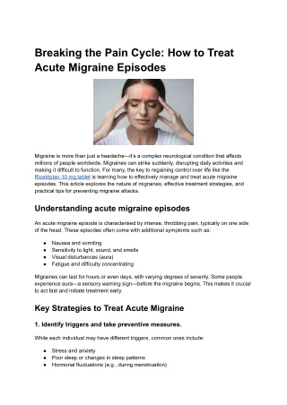 Breaking the Pain Cycle_ How to Treat Acute Migraine Episodes