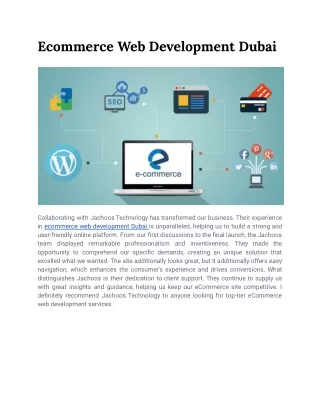Ecommerce Web Development Dubai