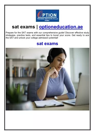 sat exams | optioneducation.ae
