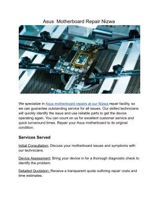 Asus  Motherboard Repair Nizwa