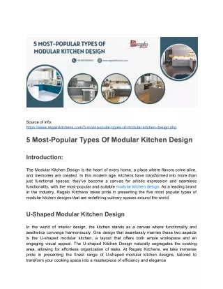 5 Most-Popular Types Of Modular Kitchen Design
