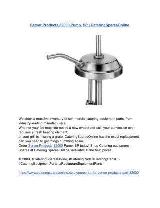 Server Products 82000 Pump, SP _ CateringSparesOnline