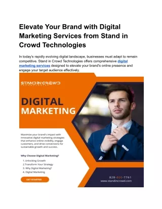 Elevate Your Brand with Digital Marketing Services from Stand in Crowd Technologies